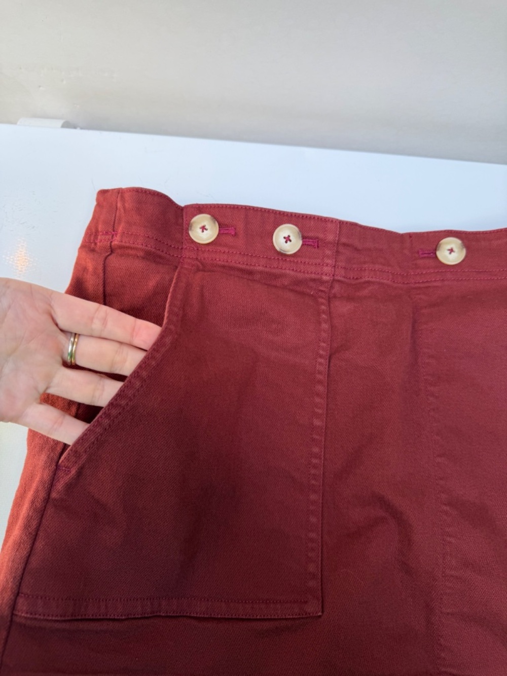 Anthropologie Kit High-Rise Utility Skort by Pilcro, Dark Brick, 28 - Picture 9 of 17